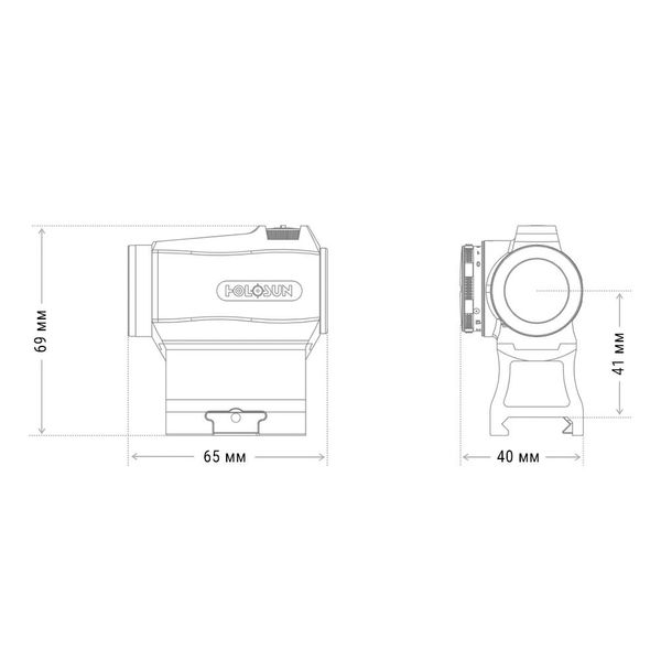 коліматорний приціл чорний Holosun HS403R закритого типу з червоною прицільною точкою 2 МОА 37920 фото