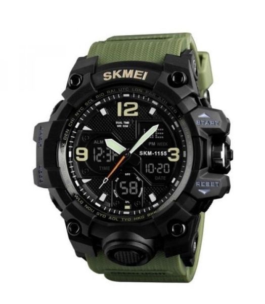 Навушники Walkers Razor Slim + кріплення чебурашки олива +Годинник Skmei 1155BCMGN Olive 40190 фото